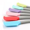 Raspador de Codo de Silicona con Mango Gris, Raspador Suave de Silicona de Mezcla de Colores, Cuchillo Suave Curvo para Mezclar Velas/Repostería DIY