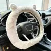 Cubierta Elástica Ajustada para Volante de Coche de Felpa de Piel de Conejo Transfronteriza Calentador de Manos Antihielo de Invierno Cubierta de Agarre Suave Sin Anillo Interior