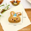 Muñeco de Peluche de Conejo Relleno de Algodón Bordado de Dibujos Animados Colgante Broche Accesorio Pinza para el Cabello de Niños DIY