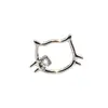 Stud de Lábio em Liga de Titânio F136 Stud de Orelha de Gatinho Cartoon Fofo Stud de Osso da Orelha Cravejado com Zircônia Cabeça de Joia para Piercing de Titânio G23