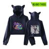 Sudadera con capucha periférica de Rainbow Friends, abrigo de otoño para mujer, suéter sexy con ombligo y orejas de gato