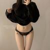 Ropa interior de malla de estilo japonés para mujer, de cintura baja, con borde de encaje y lazo, pura, sexy y transpirable.