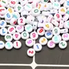 4*7mm 100 Piezas/Paquete Cuentas de Letras Inglesas Acrílicas Cuentas Sueltas Cuentas Planas Venta al por Mayor DIY Pulseras de Cuentas de Educación Temprana para Niños