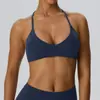 Sutiã de Yoga Europeu e Americano Alça no Pescoço Decote V Costas Bonitas Roupa Íntima Fitness Sutiã Toque de Pele Duplo Fosco Sexy Top Regata Esportivo 62767
