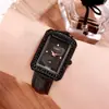 Reloj Goldie GEDI con correa cuadrada y incrustaciones de diamantes para mujer, resistente al agua, informal, de moda, gran oferta internacional.