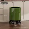 Cubeta de Basura Doméstica de Gran Diámetro con Ruedas para Recámara, Dormitorio, Cocina, Elegante Cubeta de Basura de Doble Compartimento