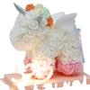 Regalo de Navidad, Regalo de Cumpleaños, Caja de Regalo de Unicornio con Rosa de Flor Eterna Famosa en Internet para Niñas, Muñeca para Niñas