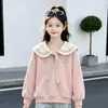Conjunto de pantalones vaqueros para niña, nueva colección de otoño, elegante y moderno para estudiantes de secundaria, compuesto por una sudadera de moda y pantalones vaqueros