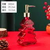 Botella de Gel Antibacterial para Manos con Forma de Árbol de Navidad, Botella Recargable para Loción, Botella Vacía para Gel de Ducha, Botella Recargable Tipo Prensa con Forma de Árbol de Navidad, Dispensador de Jabón