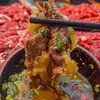 Set de Ingredientes para Hot Pot de Sichuan y Chongqing con Rodajas de Tripa de Res Fresca, Platos Familiares para Hot Pot, Carne a la Parrilla y Huevas de Pescado