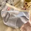 Calcinhas de Algodão Antibacteriano Ins Estilosas Doces para Meninas Estudantes Algodão Puro Tricotado Cintura Média Prova de Frio Estilo Ins