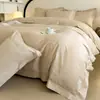 Juego de cuatro piezas para dormitorio de algodón sateen 100% algodón de fibra larga de alta gama clase A bordado estilo lujo ligero algodón puro ropa de cama para todas las estaciones