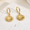 Pendientes Dorados de Acero Inoxidable Europeos y Americanos, Pendientes Exagerados Retro de Gama Alta para Otoño e Invierno, Pendientes de Nicho para Mujer