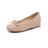 Zapatos Mary Jane Bajos Estilo Ballet Estilo Coreano con Moño Color Nude para Mujeres Petitas