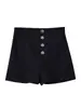 Talla Grande Celebridad de Internet Pantalones Cortos Calientes para Mujer Nuevo Otoño Cintura Alta Pequeña Adelgazantes Pierna Ancha Negros Casuales de Moda