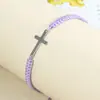 Nuevo Pulsera Cruz Tejida a Mano Pulsera de la Suerte Acero Inoxidable Cuerda Multicolor Fábrica de Joyería de Mano Transfronteriza Venta al por Mayor