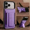 Adequado para Capa de Couro Apple 17 com Porta-Cartão e Suporte, Capa Protetora iPhone 18 Pro Max, Comércio Exterior 16 Novo Modelo