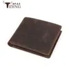 Billetera Transfronteriza de Moda Hecha de Cuero Crazy Horse de Primera Capa 80% de Descuento Billetera Corta para Hombre Piel Genuina de Vaca Clip para Dinero Billetera para Monedas