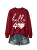 Amazon eBay estación independiente moda versátil mujer hola 40 corazón cuello redondo manga larga sudadera comercio exterior transfronterizo