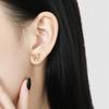 Estilo Coreano Nuevo Nicho Lujo Ligero Uñas de Hueso de Oreja Mariposa Completamente Diamantadas Moda Personalidad Versátil Pendientes de Acero de Titanio para Mujeres