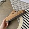 Nuevos Zapatos Birkenstock 2023 Primavera y Verano Ropa de Exterior Pantuflas de Medio Paso Baotou Planos para Mujer Mocasines Retro para Mujer Zapatos sin Cordones para Mujer