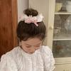 Grampo de Cabelo com Laço Plissado de Renda Estilo Ballet Doce Versátil Rosa Branco Estilo Menina Grampo de Cabelo com Fita Tridimensional Acessórios de Cabelo