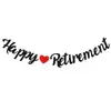 Feliz Jubilación Pancarta de Jubilación con Purpurina y Lentejuelas Decoración de Fiesta de Graduación Pancarta Dorada