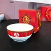 Jingdezhen Regalos para Cumpleaños Regalos de Agradecimiento para Cumpleaños Longevidad Tazones Regalos para Cumpleaños de Personas Mayores Tazones de Agradecimiento con Tiaoyi Shenghuo