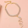 Longrui Producto Nuevo Transfronterizo Europeo y Americano Aleación Cristal Amor Completo Diamante Tobillera Cadena de Tobillo con Forma de Corazón Joyería Femenina Venta Directa del Fabricante