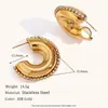 Joyería de Acero Inoxidable, Nuevo Estilo Popular en Europa y América, Diseño Exagerado Hueco, Pendientes de Alta Gama, Chapados en Oro de 18K, Pendientes de Moda con Diamantes