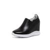 Zapatos Casuales Plateados de Moda y Sencillos, Nuevo Estilo Primavera 2026, Puntera Redonda, Suela Gruesa, Aumento Oculto de Altura, Zapatos de Piel de Corte Profundo