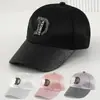 Explosiones Transfronterizas Gorra de Béisbol con Letras de Diamante para Pareja de Hombres y Mujeres Ajustable Diamante Brillante Gorra de Moda Casual Urbana