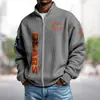 Chaqueta de Punto con Diseño de Nicho y Estampado Digital, Sudadera Deportiva Holgada con Cremallera, Chaqueta de Punto con Cremallera Ajustada