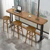 Conjunto de Mesa e Cadeiras de Bar de Madeira Maciça para Varanda para Áreas de Lazer de Empresas, Mesas Altas de Parede para Lojas de Chá e Lojas de Sobremesas, Mesas Longas