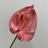 Flor artificial de haste única com textura impressa em 3D, antúrio vermelho, grande flor-flamingo para arranjos de banquete de casamento e noivado, flores artificiais para atacado