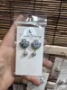 Pendientes de Pieza Bordada Vintage Bordados a Mano de Estilo Étnico de Moda, Colgantes de Oreja Pequeños Cortos con Borlas, Joyería de Plata Miao de Yunnan para Mujeres