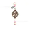 2026 Nuevo Pulsera Reloj Creativa de Caja Sorpresa con Perlas, Pulsera Deslizante de Perlas Incrustadas con Diamantes, Reloj de Pulsera para Estudiantes