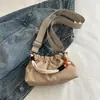 Comercio Exterior Estilo Coreano Literario Fresco 2026 Letra Plisado Nuevo Gran Capacidad Elegante Casual Simple Bolso de Hombro Cruzado