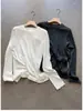 Camiseta de Manga Larga con Cuello Redondo, Mezcla de Tencel 10% Cachemir, Nueva para Otoño e Invierno, para Mujer, Ligera y Cálida, Aspecto Adelgazante, Camiseta Interior