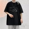 Camiseta de Verano Creativa Graffiti para Hombre, Moderna, Holgada, Sencilla, de Manga Corta, Estilo Hong Kong, Hip-hop 2023, Camiseta de Manga Corta, Moderna