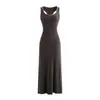 Vestido camisola azul marino estilo francés para mujer, nuevo modelo verano 2026, entallado a la cintura, adelgazante, exquisito vestido largo, venta al por mayor