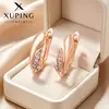 Xu Ping Retro Geométrico Hoja Ear Cuff Lujo Ligero Aerodinámico Incrustado Piedra Artificial Pendiente Simple Temperamento Pendientes