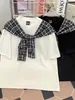 Chal a Cuadros Falso Dos Piezas Camiseta de Manga Corta para Hombre, Tendencia de Verano Marca Holgada Media Manga Diseño Limpio Top