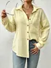 Moda feminina nova europeia e americana transfronteiriça 2026 estação independente Amazon camisa elegante de cor sólida com botões e lapela