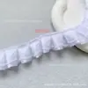 Encaje de poliéster de 2.5 cm, de doble capa, con borde plisado, adecuado para manualidades DIY y adornos decorativos