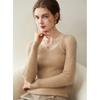 Suéter de Punto 100% Cachemira Pura con Cuello en V Blanco para Mujer, Estilo Francés Otoño e Invierno, Corte Ajustado, Suéter Básico
