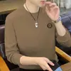 Nova Moletom Masculino de Primavera para Comércio Exterior, Gola Redonda, Caimento Solto, Tamanho Grande, Camiseta Casual Fashion, Blusa Básica Tendência de Manga Longa para Homens