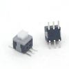 Interruptor de Botão de Pressão Não Travante Transfronteiriço 5.8*5.8 Interruptor de Botão Travável de Cabeça Plana de Linha Única 7X7 Interruptor Autotravante 8.5