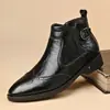 Botas de Cuero de Negocios para Hombre Tallas Grandes Transfronterizas Botines Estilo Británico Botines Chelsea de Punta Puntiaguda Cuero Genuino Estilo Nuevo Otoño/Invierno para Hombre