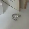 2025 Lujo Ligero Chica Popular Micro Incrustación Anillo de Apertura Ajustable de Personalidad para Mujer Circonita Simple Venta al por Mayor